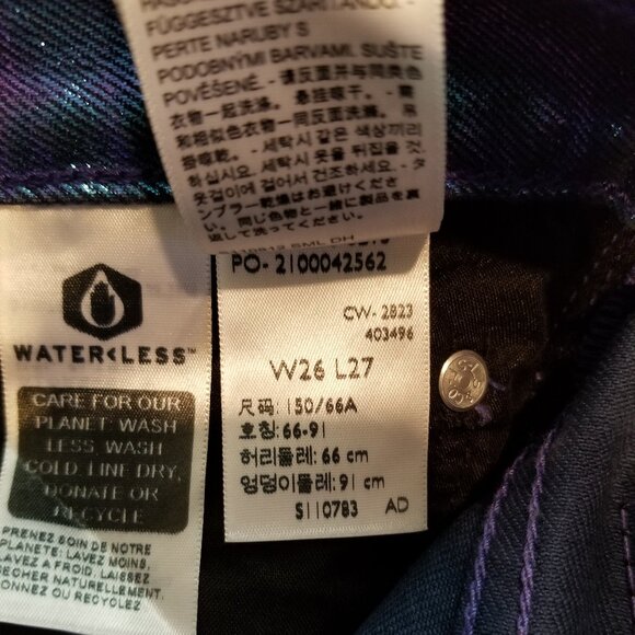 Levi's Size 26 Premium Ribcage Straight Ankle Candy Purple Iridescent Jeans NWT - Picture 12 of 12